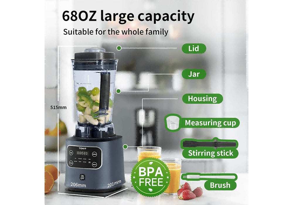 68oz BPA-Free pitcher is large enough for the whole family