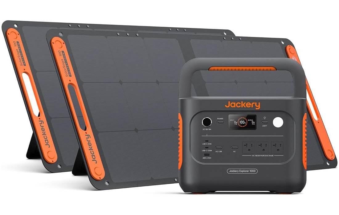 Jackery Explorer 1000 v2 Solar Generator with 2×100W Panels