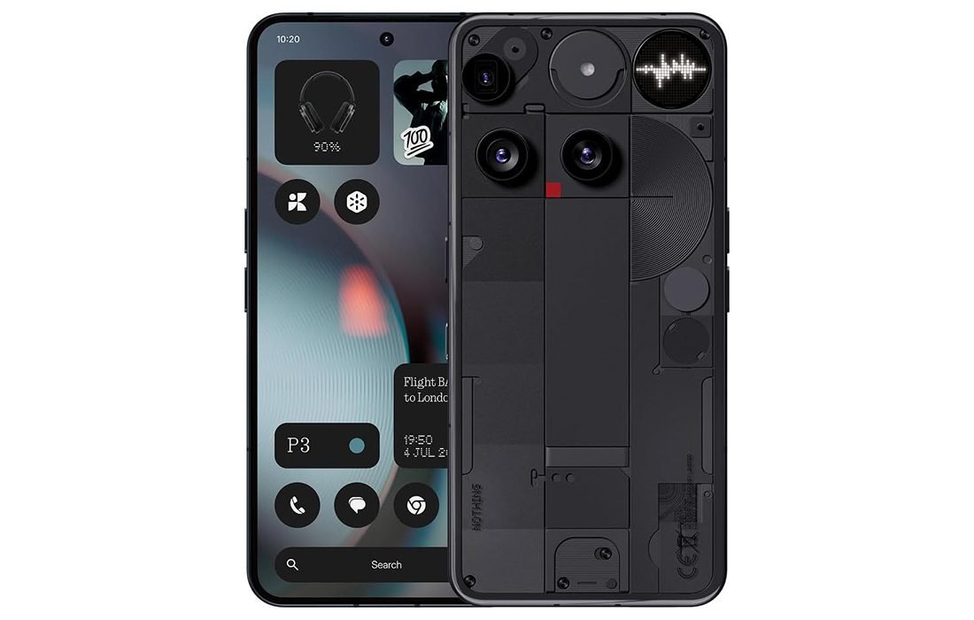 Nothing Phone (3) transparent back with cameras and Glyph light